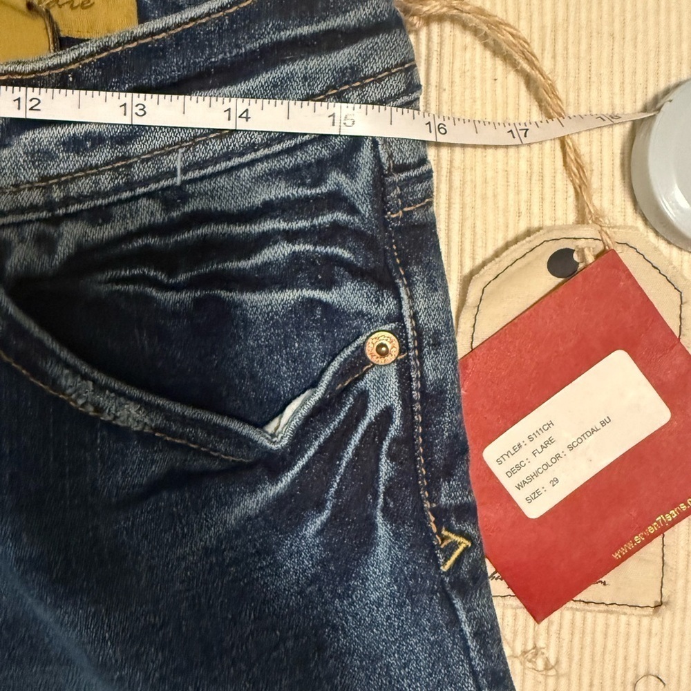 Seven7 Blue Flare Wide Leg Jeans - Picture 5 of 11
